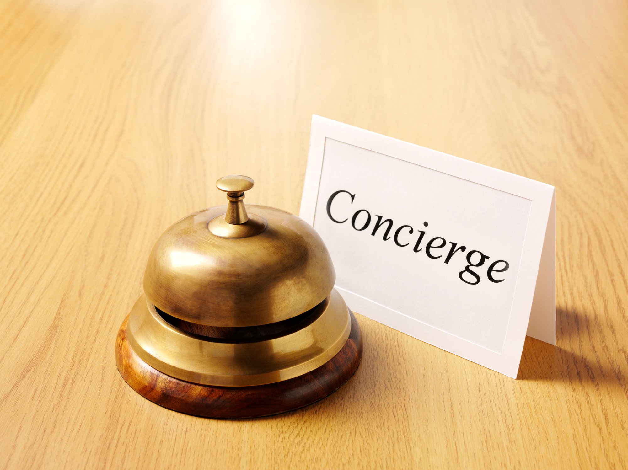 Concierge Card with a Brass Bell